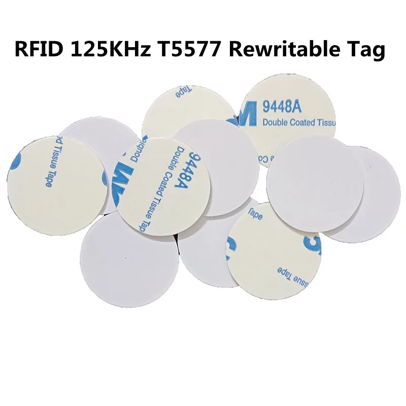 5/10pcs 25mm 125Khz RFID Tags T5577 Writable Stickers Proximity Cards Rewritable  Adhesive Label For RFID Copier Duplicator