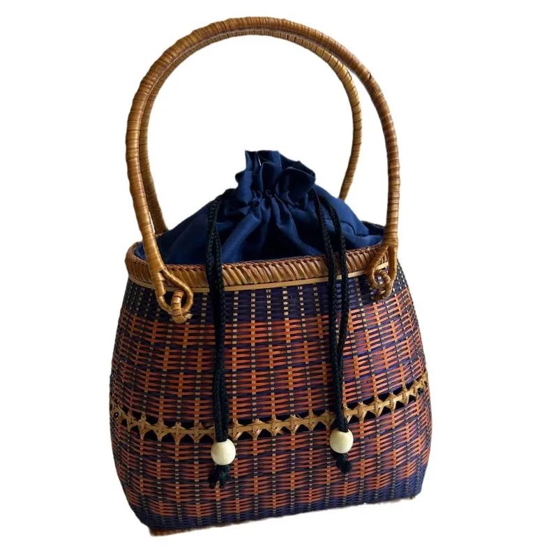 

Bamboo woven bag handwoven bag bamboo woven women's handbag retro bamboo products