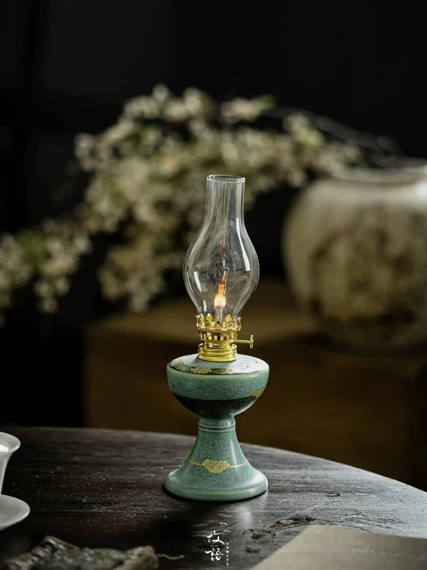 Ancient Sichuan Tumuli Old-Style  Ever-Burning Tea Room Ornament, Home Creative Butter Lamp, Camping Atmosphere Lamp