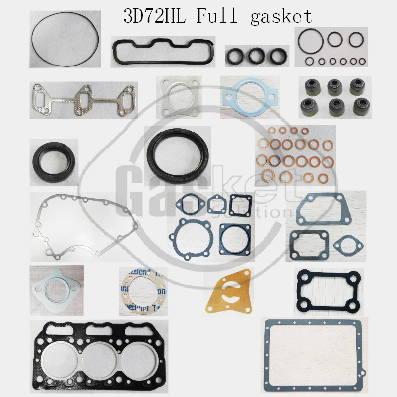 

For KUBOTA 3D72HL engine gasket kit with cylinder head gasket diesel engine overhualing full gasket kit