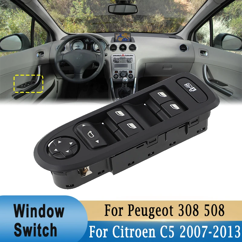 Window Lift Switch Button for Peugeot 308 508 / Citroen C5 2007-2013 Window Glass Regulator Controller Power Relays 98054508ZD