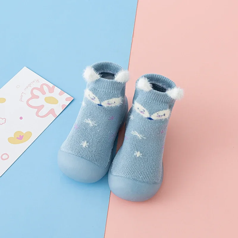 Autumn and Winter New Baby Soft-soled Toddler Shoes High Thickened and Warm Baby Floor Socks Indoor