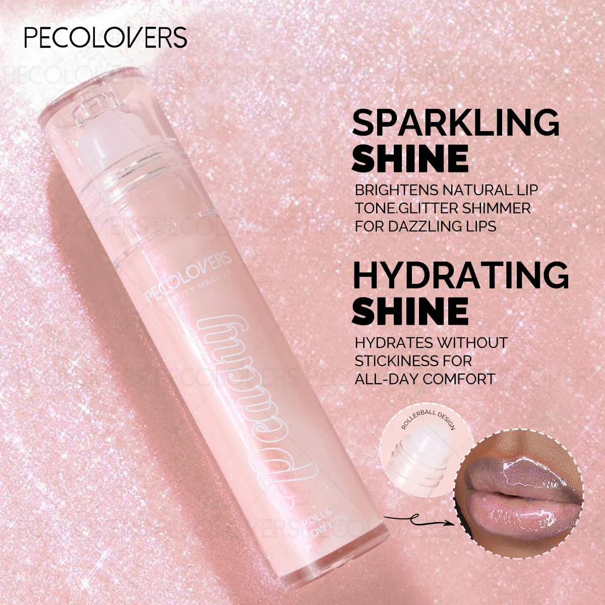 Bálsamo labial Roll-on de frutas, maquillaje hidratante nacarado, uva transparente, aceite labial de larga duración, cosméticos brillantes, 1 ud.