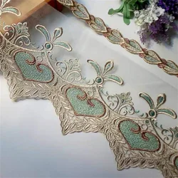 2 yard Ricamato Fiore Del Merletto Del Nastro Trim per Tessuti Per La Casa Divano Coperture Passamanerie Maglia Applique Da Cucire Tessuto Del Merletto 18 centimetri 3 centimetri