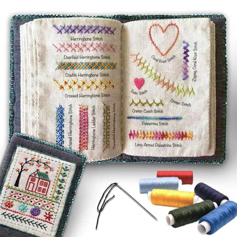 Creative Embroidery Stitches Book 86 Different stitches Sewing Book for Enthusiasts & Beginners Embroidery Book DIY Sewing Kit