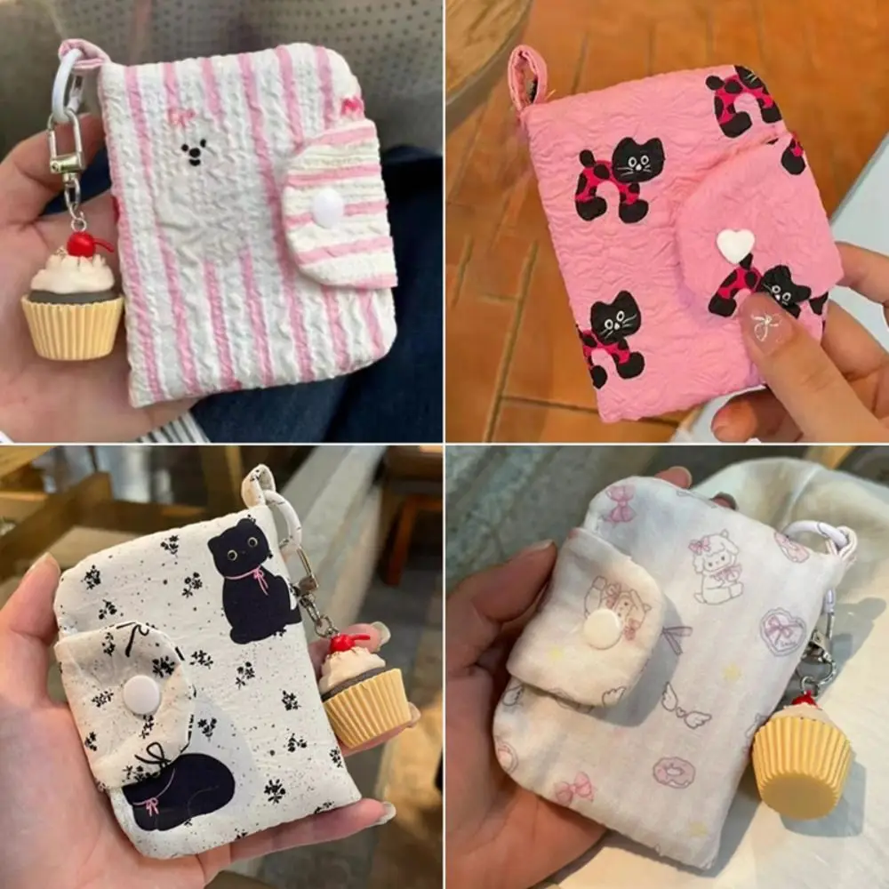 Повседневный холщовый кошелек с милыми животными, кошка/медведь/баран, портативный держатель для карт, мини-кошелек с героями мультфильмов, сумка для карт