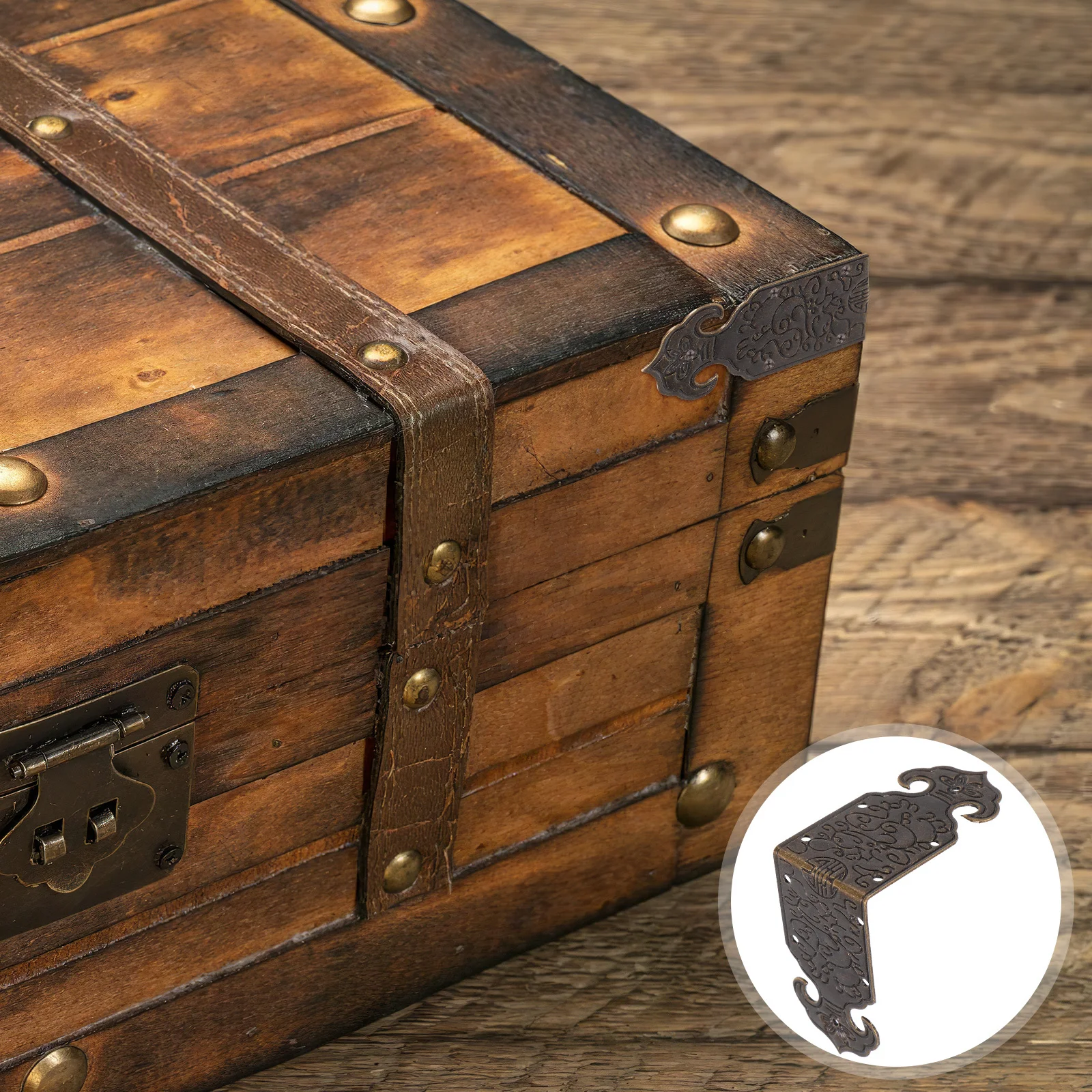 

8Pcs Vintage Copper Metal Corner Protectors Decorative Jewelry Box Guards Wooden Box Edge Protection Corner Protectors