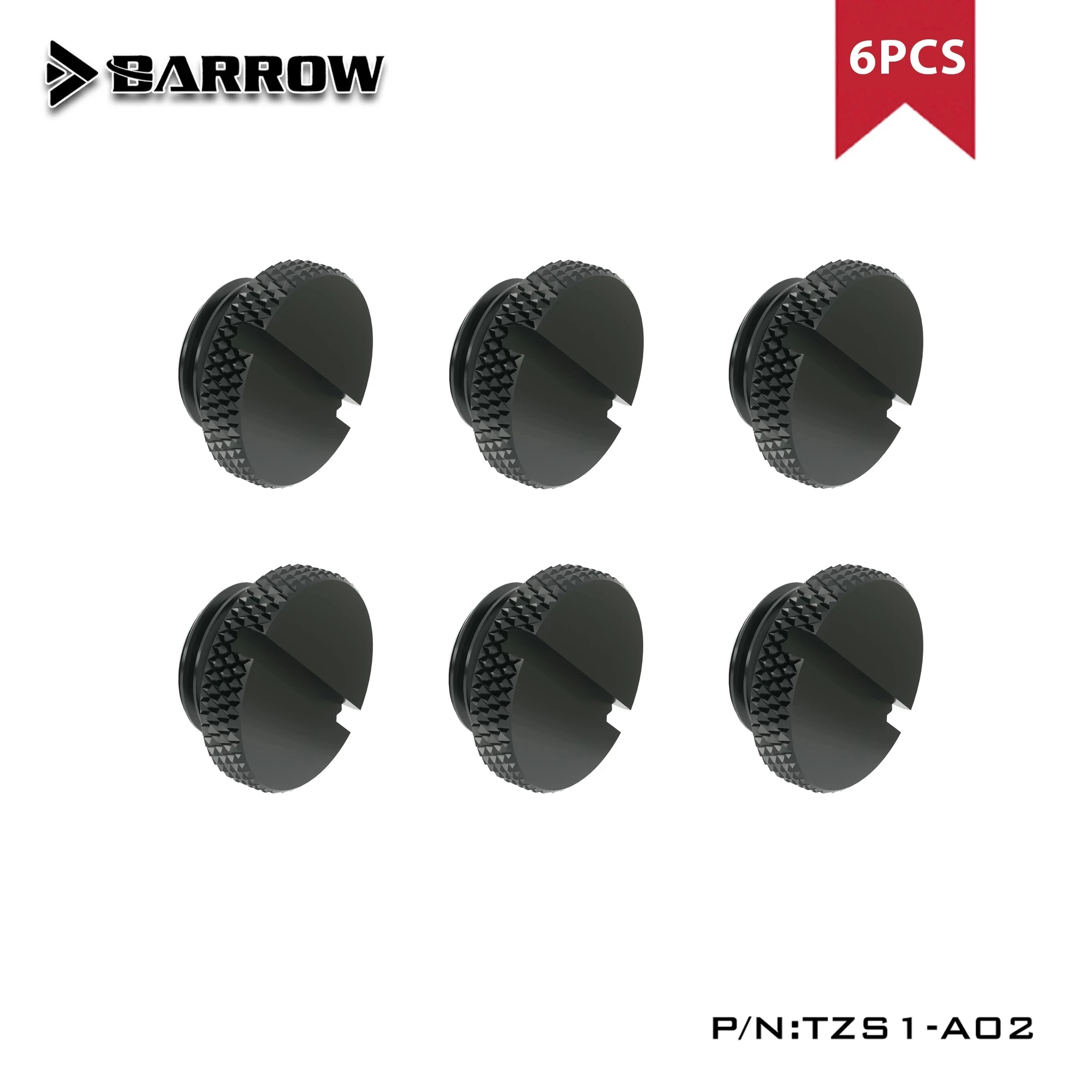 Barrow 2/4/6 Chiếc Hồ Chứa Nước Bơm Nước Cắm Phụ Kiện Làm Mát Dừng Niêm Phong Lên Khóa Màu Trắng Đen Bạc vàng G1/4 ",TZS1-A02 TLCDT-V1