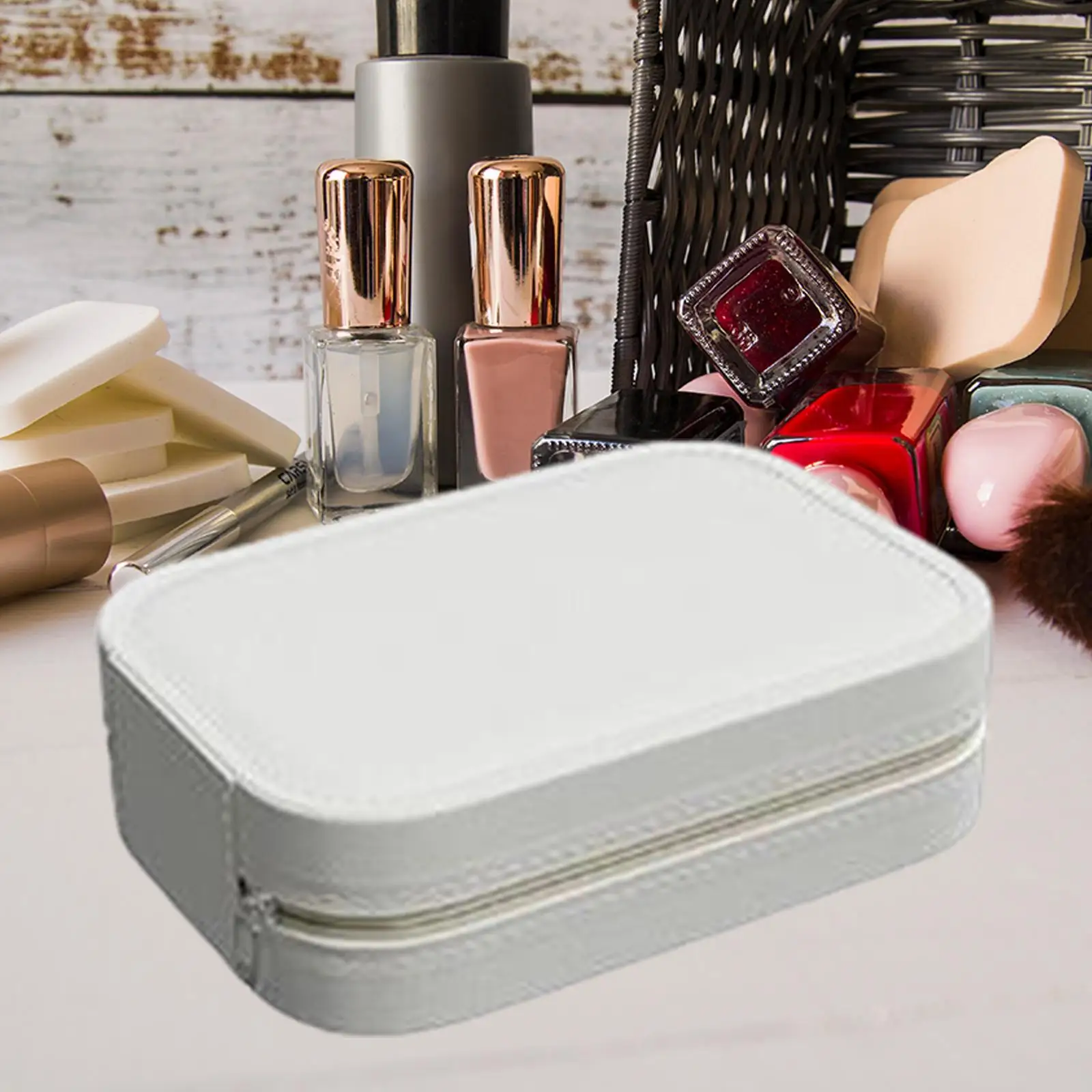 Travel Makeup Bag with Lighted Mirror Cosmetic Bag for Outdoor Birthday Gift