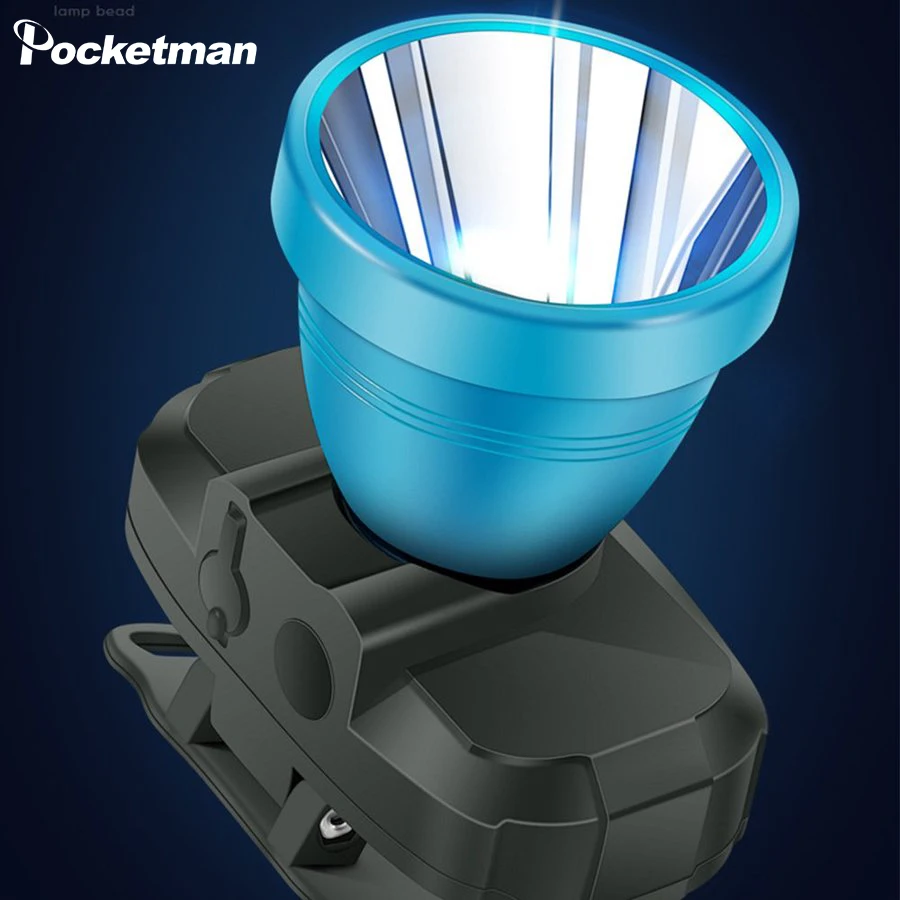 Super Bright LED Headlamp 2 Modes Rechargeable Headlight Outdoor Emergency Head Lamp High Lumens Head Flashlight