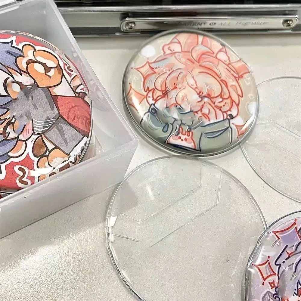 5Pcs Badge Protector Ita Bag Pin Case Anime Protective Badge Display Sleeve PVC Clear Badge Protective Sleeve Goods Display