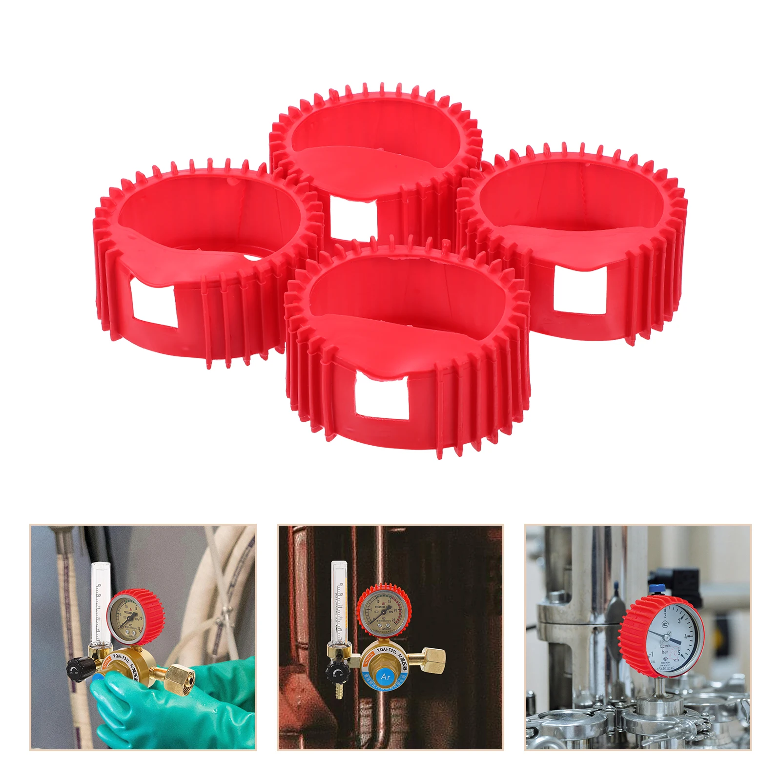 

4pcs Pressure Reducer Silicone Case Shockproof Gauge Covers Acetylene Oxygen Welding Protector Regulator Guard