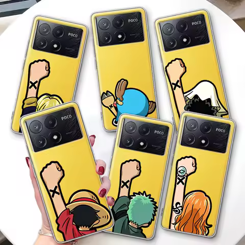 Luffy One Piece Zoro Case for Xiaomi Poco F7 Ultra F4 X6 M3 X7 M5s M6 X4 NFC M4 F2 Pro TPU Shockproof Transparent Phone Cover