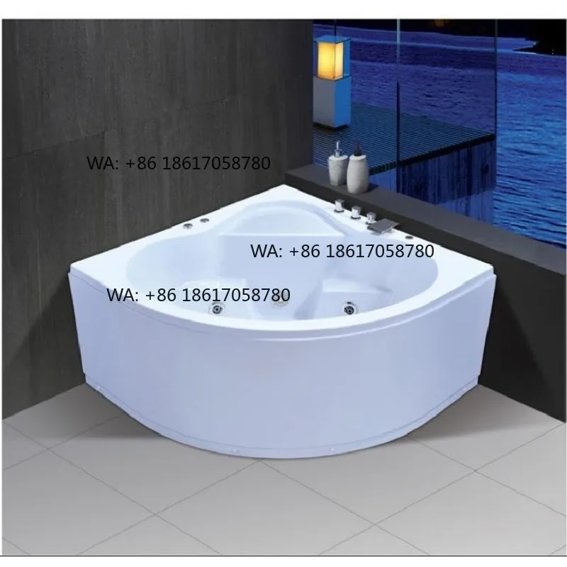 Modern Luxury Acrylic Spa Tubs Corner Couples Whirlpool Air Massage Computer-Controlled Bathtub 4 Jets Includes Drainer Hotel