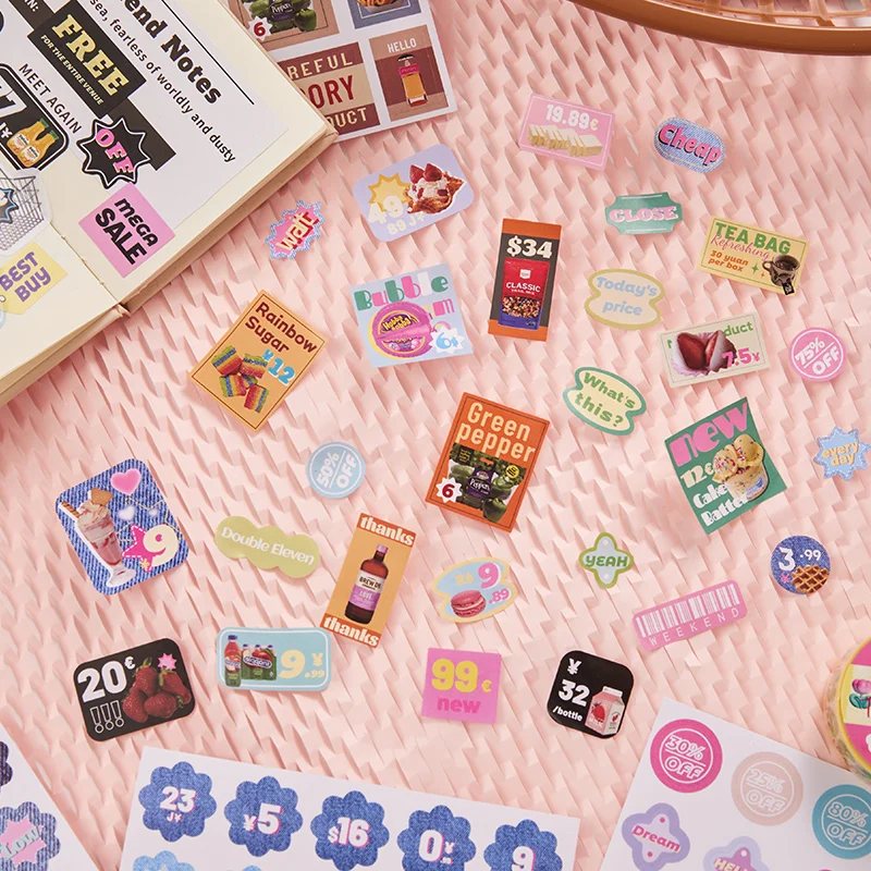 Cute Lovely Adhesive Paper Sticker, Institute Series Label, 8 Pacotes por Lote