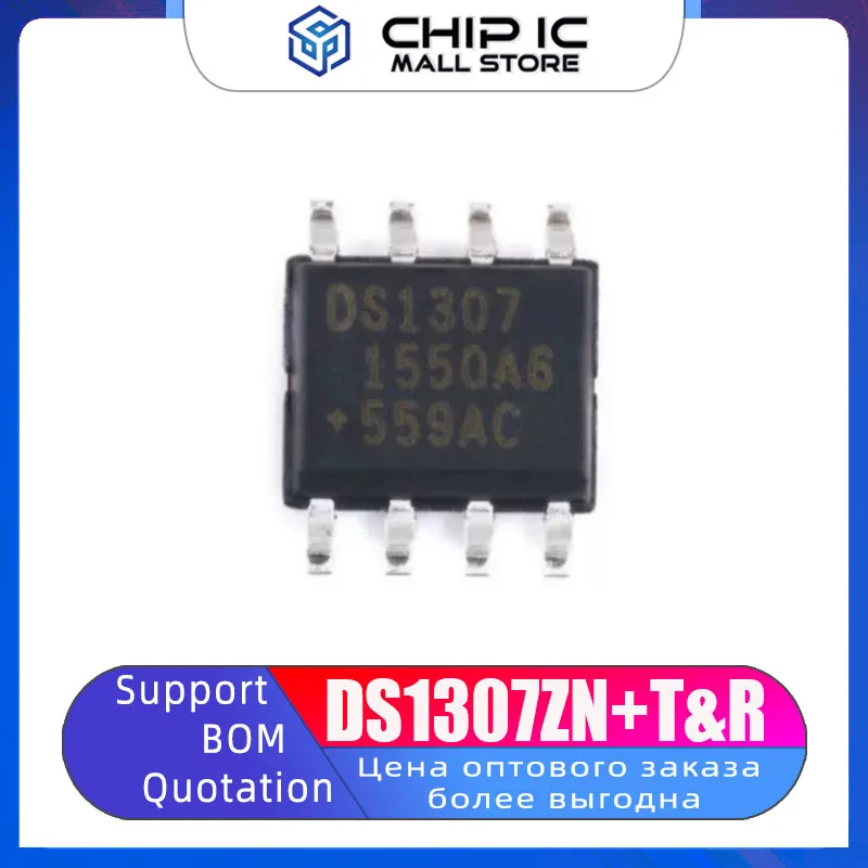 5PCS DS1307ZN+T&R Real-Time Clock (RTC) Chip SOP-8 4.5V~5.5V New Original Stock