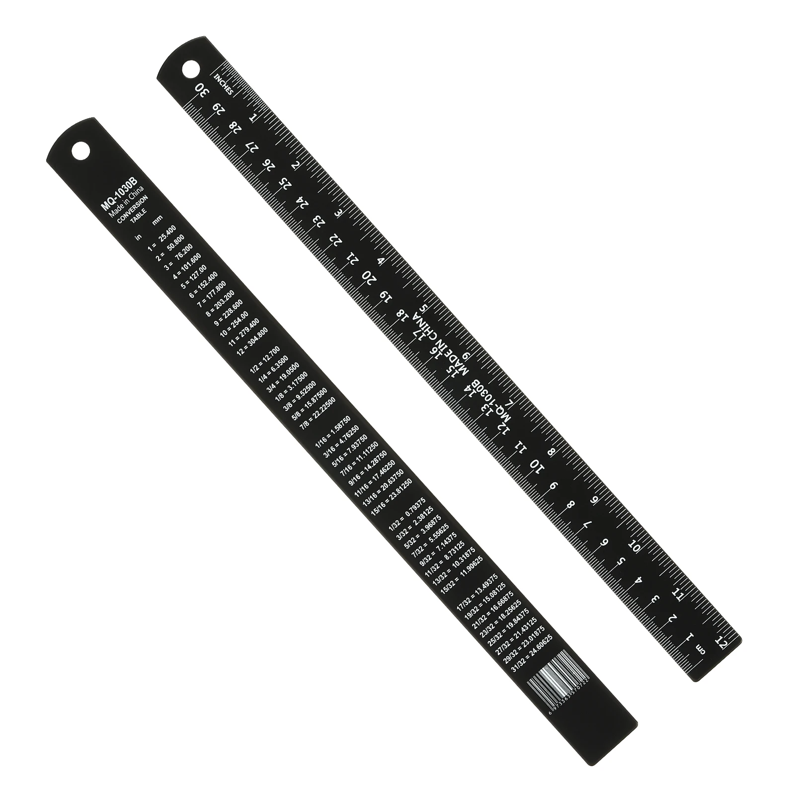 conjunto-de-2-3-reguas-metalicas-de-aluminio-de-15-20-30cm-com-centimetros-milimetros-polegadas-e-tabela-de-conversao