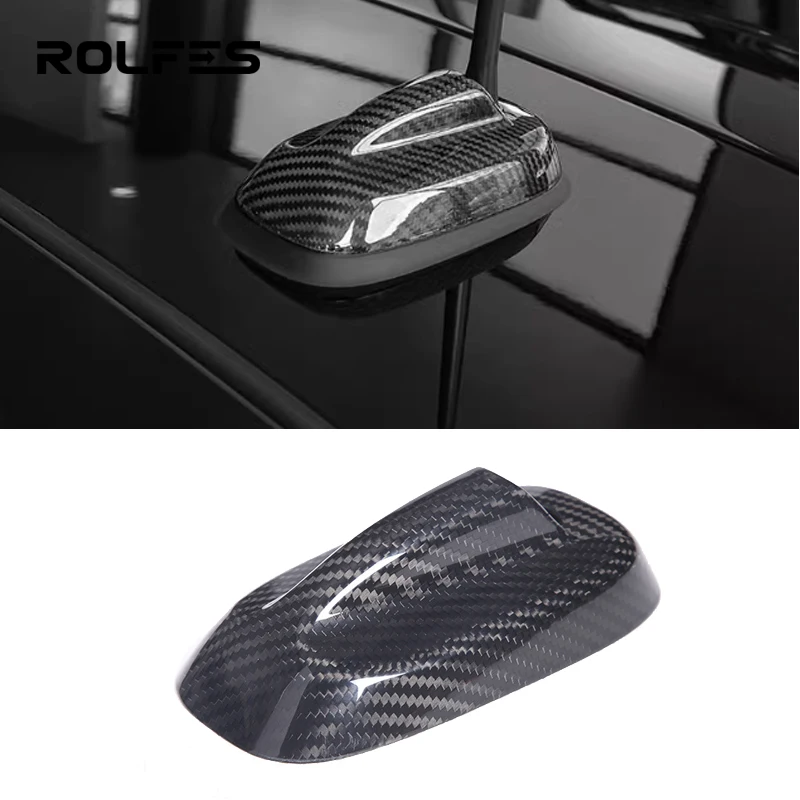 

ROLFES Dry Carbon Fiber For Mini Cooper F55 F56 2013-2020 Car Roof Shark Fin Antenna Signal Aerials Cover Sticker Replacement