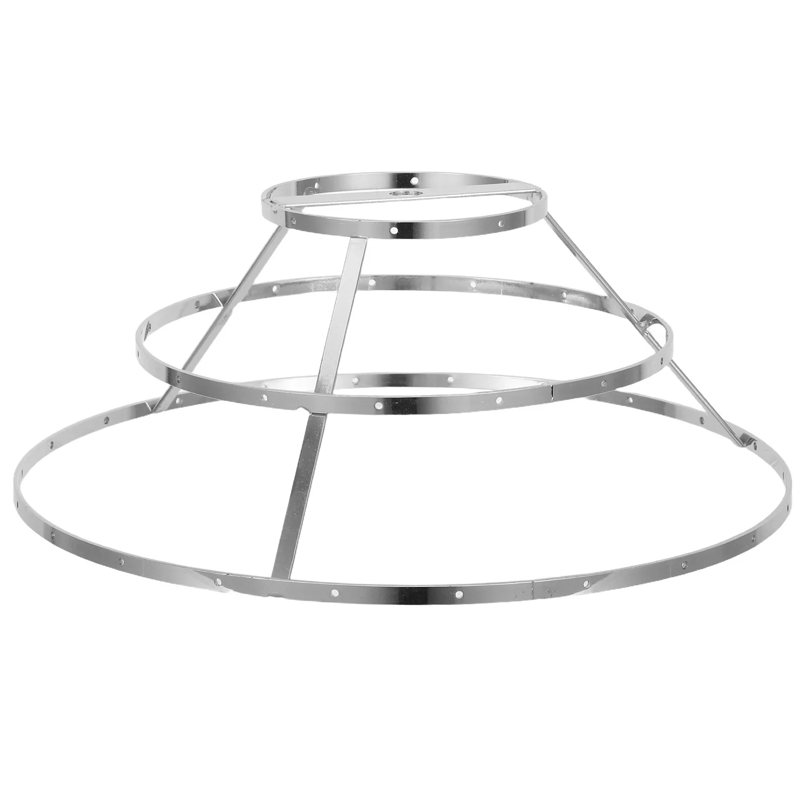 

3 Tier Metal Lampshade Frame For Diy Shell Ceiling Hanging Crystal Pendant Cage, Bedroom Hallway Wedding Decor, Craft Light