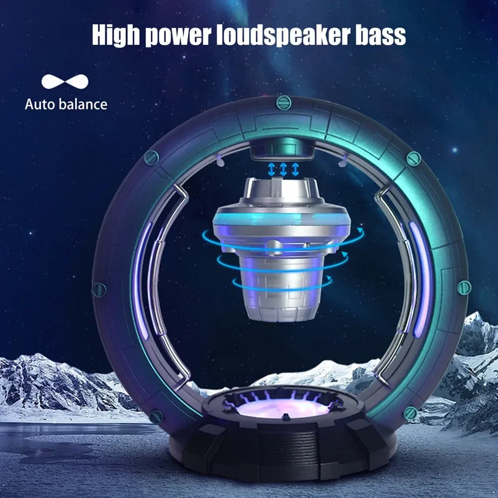 Magnetic Levitation Bluetooth Speaker Spaceship Globe Ornaments Hanging in Air Sound Automatic Balance Subwoofer Wireless Audio