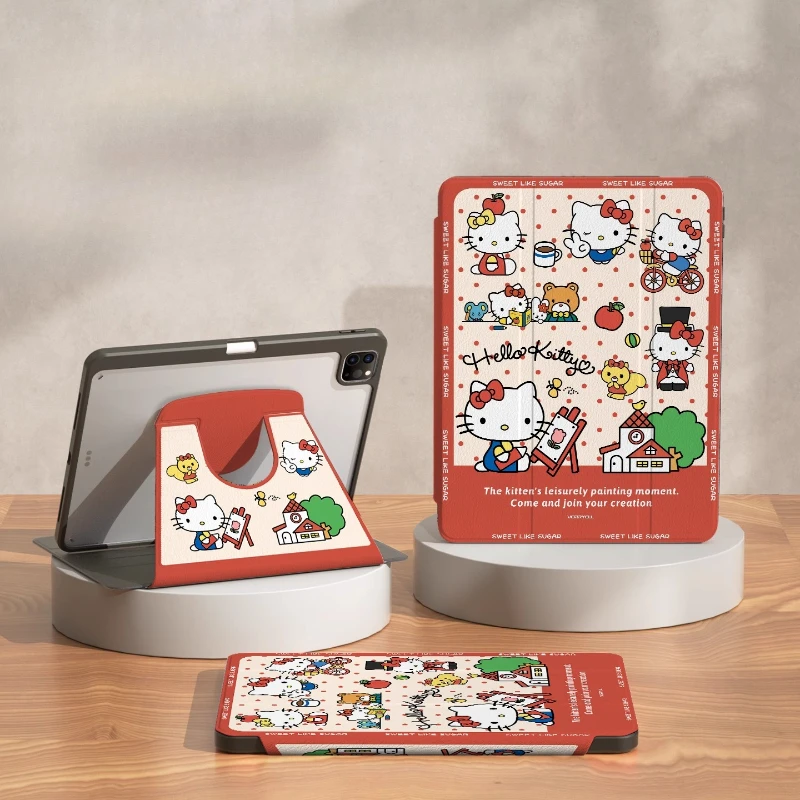 

Hello Kitty for iPad Case Funda Ipad 8 9 10 A16 10.2in 11in Tablet Cover Air 4 5 10.9in M2 M3 Pro4 5 6 12.9in M4 Protective case