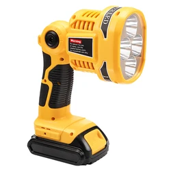 Cordless LED Torch Work Light Camping Lantern Flashlight Portable Flashlight Hand Lamp Outdoor Spotlight for Dewalt DCL040N 18V