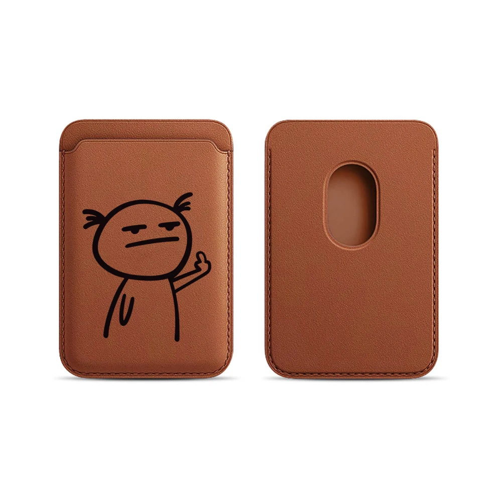Stick Figures Leder-Kartenetui Handyhülle Kartenhalter für Magnetische Hülle Geeignet für alle iPhone Magsafe Karten-Handy-Rückseiten-Taschen – Detail 19