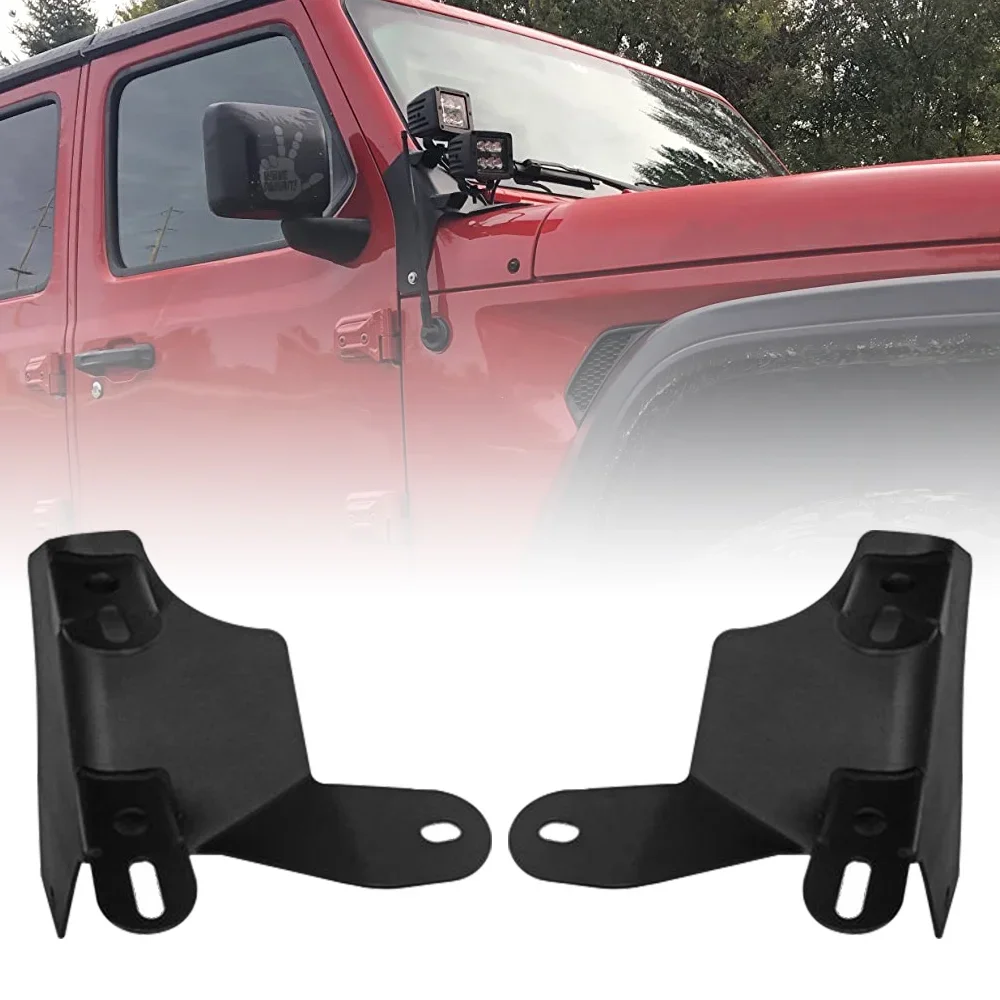 Mounting A-Pillar Bracket Headlight Led Work Bar Mount Accessories Fits for Jeep Wrangler JL 2018-2023 Auto