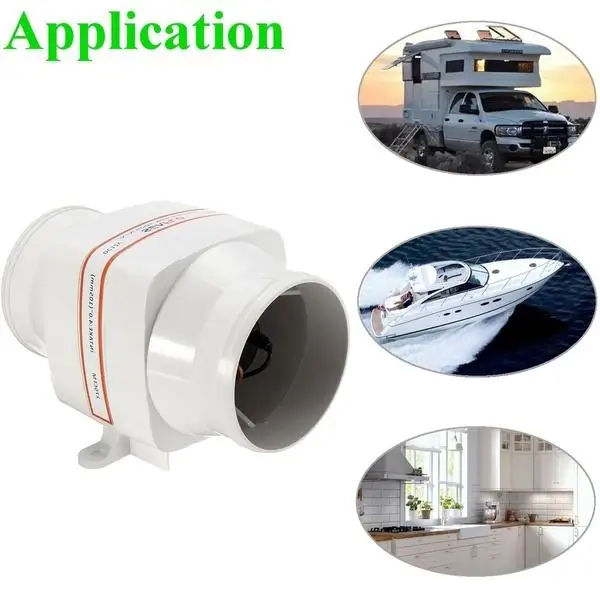 270 CFM Marine Inline Bilge Blower 4 Inch Ventilation Air Fan Low Power Draw for 12V DC Boat Engine Compartment RV