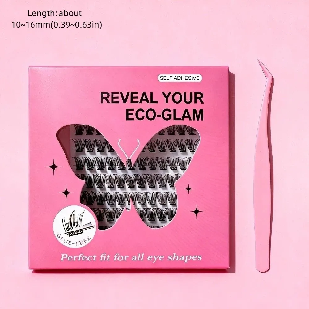 Natural Look DIY Lashes Extension Kit Fluffy No Glue Needed False Eyelashes Easy Application Self Adhesive Lash Clusters view 5