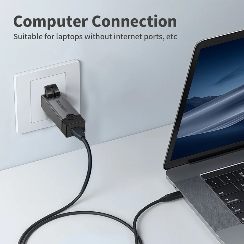 DOONJIEY 1000Mbps RJ45 Male to Type C Female Adapter Fast Network Converter For Laptop Smartphone Android Notebook USB C to RJ45