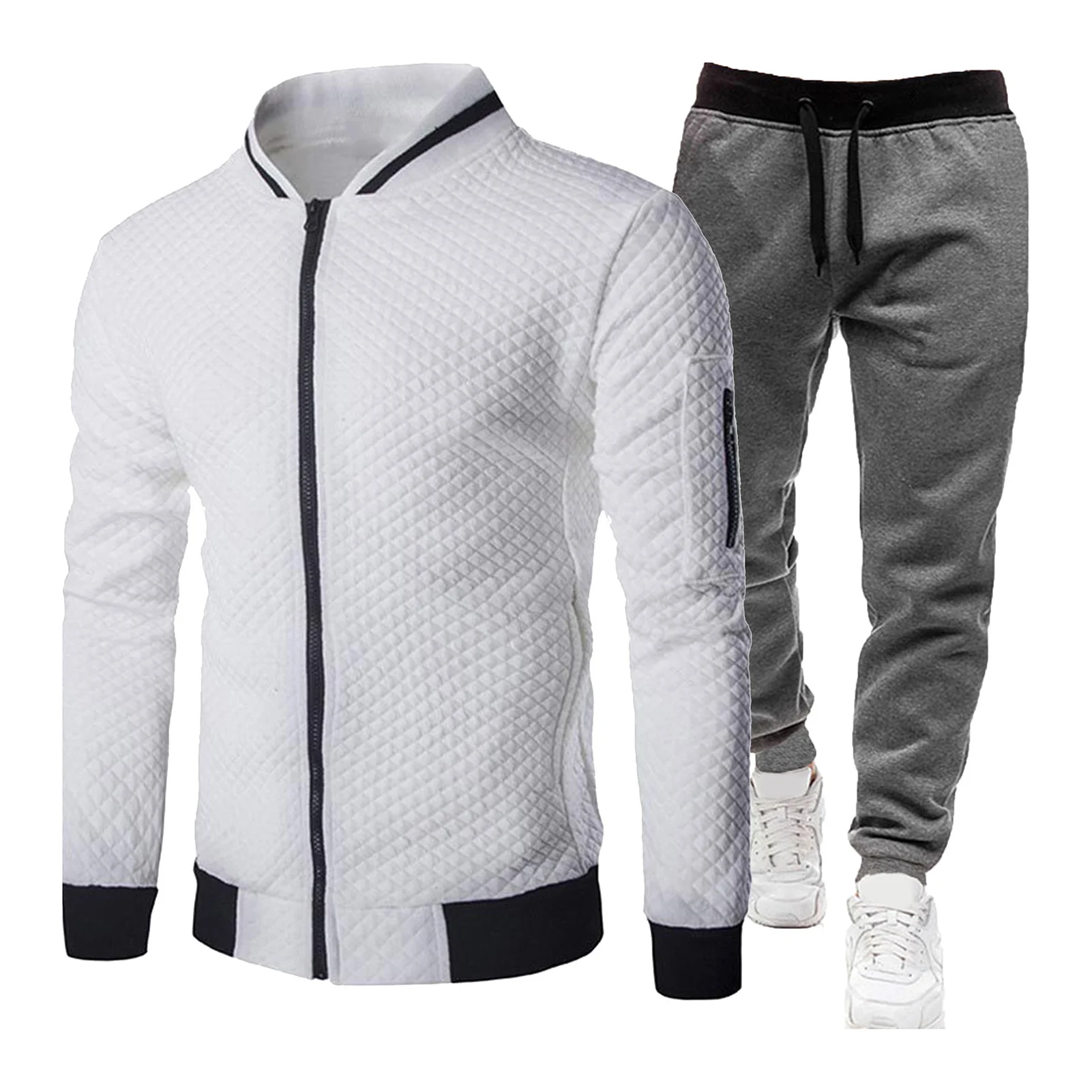

Men's casual suit, regular fit, two-piece jacket and trousers suit, solid color design.
