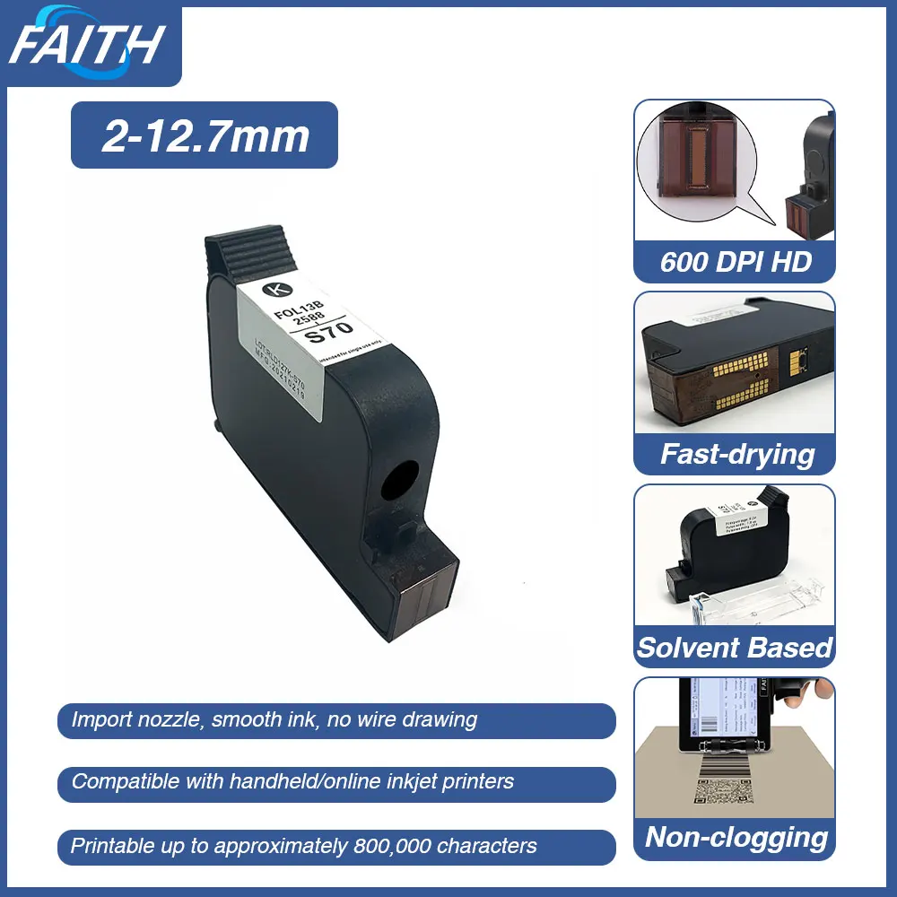 Đức Tin 60 Miếng Mực In Tay Phản Lực Sinh Thái Dung Môi Nhanh Khô Đen 2588 Hộp Mực Máy In Phun