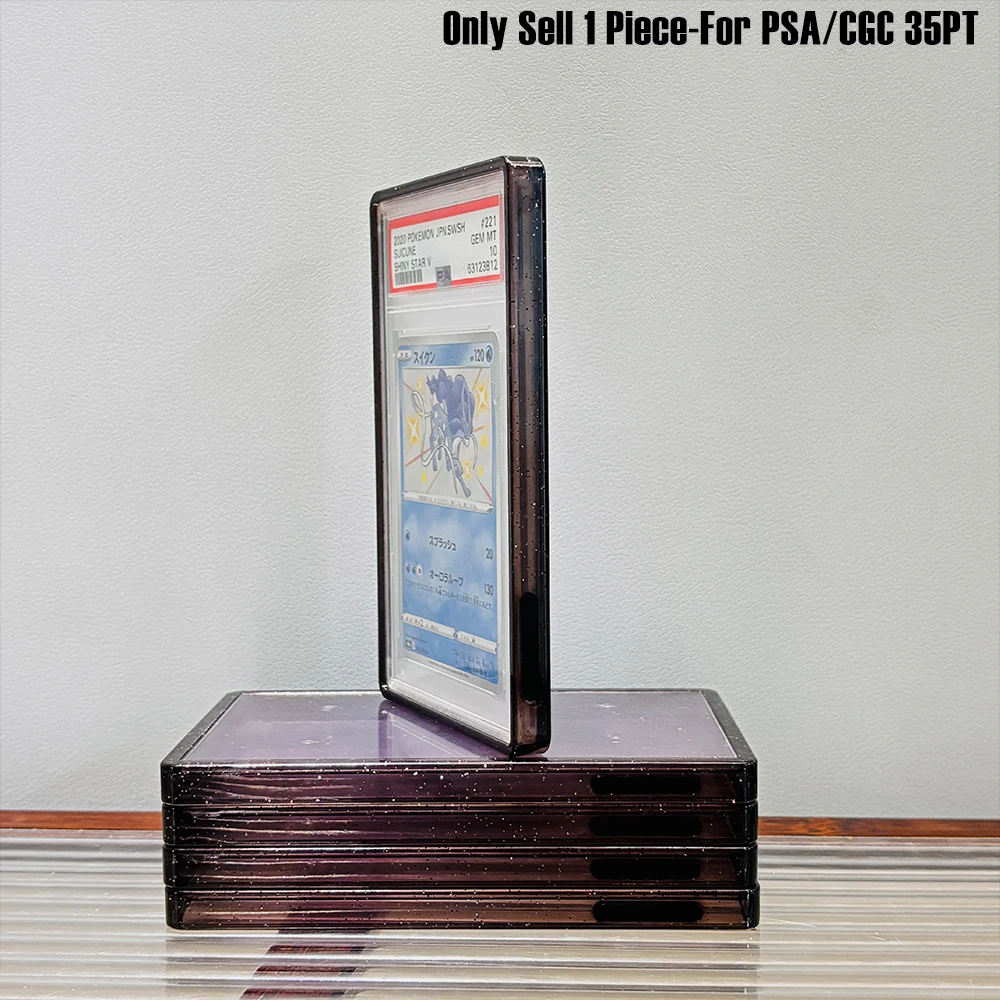 TPU Gradient Mehrfarbiger Glitzer-Sammelkarten-Schutzhülle, einseitig, für 35PT PSA CGC Kartenhüllen