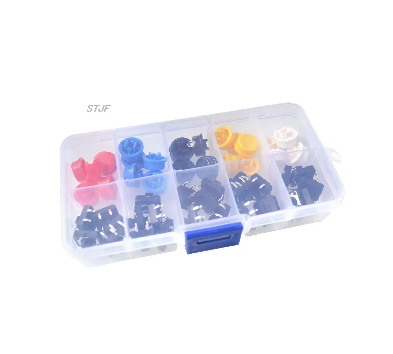 25PCS Tactile Push Button Switch Momentary 12*12*7.3MM Micro switch button + 25PCS Tact Cap(5 colors)