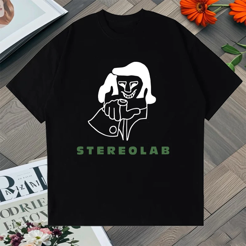 

2025 Rock & Electronic Stereolab Oversized T-shirt Summer Short Sleeve Cotton Men Women Casual short sleeve Tee shirt Unisex Top