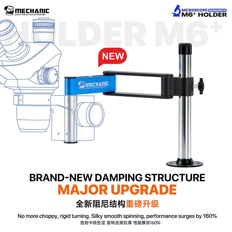 

Mechanic M6+ Damping Structure Smooth Spinning Foldable for Stereo Microscope Design Swing Arm Stand Base 350mm Working Range