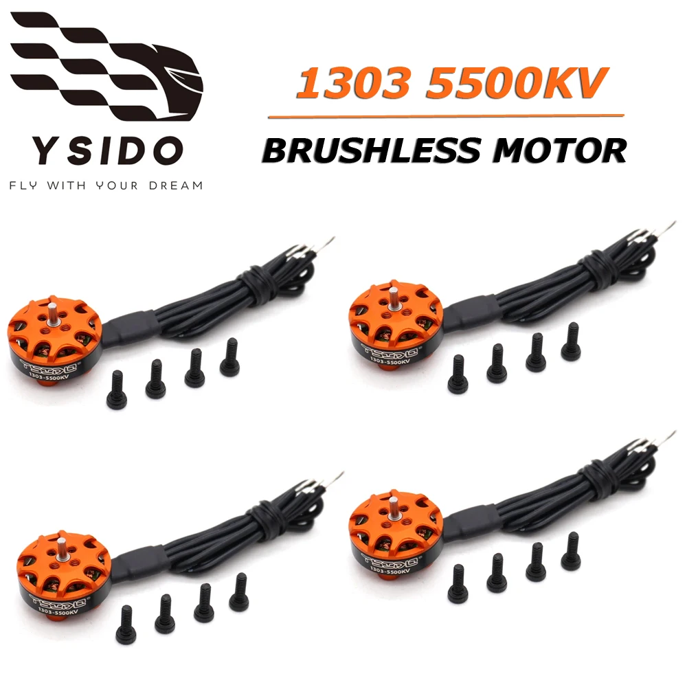 

4PCS YSIDO 1303 5500KV Brushless Motor 2-3S Suitable for Remote Control 2-3 inch Whoop/toothpick Machine RC FPV Spare Parts