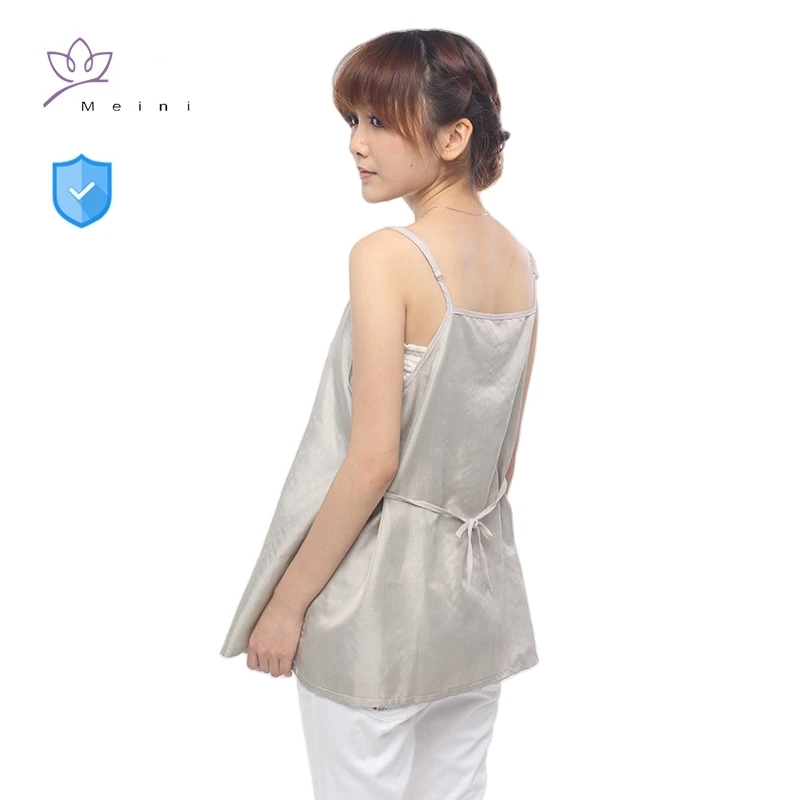 Genuine electromagnetic radiation protective 50% silver fiber maternity slip dress computer, cell phone EMR shielding clothes