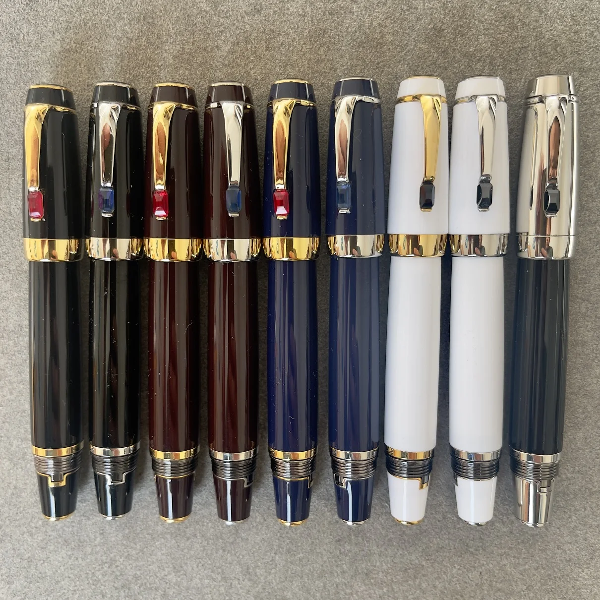 Luxury mb Wakaka mon stone Telescopic pen tip Fountain Pen With 7pcs Ink Cartridge blance ink pen