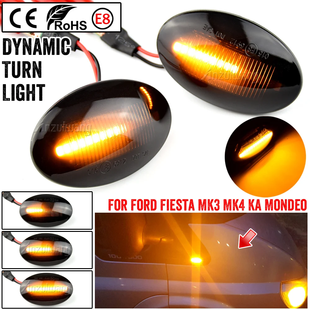 LED Dynamic Side Marker Turn Signal Light Sequential Lamp For Fiat 500 Ford KA Lancia Lybra Ypsilon Alfa 4C For Maserati