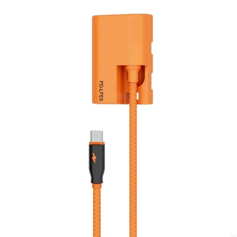 Y4QF USB Type C PD 9V إلى بطارية LPE6 لـ 80D 70D 60D 90D 5DIV كابل إمدادات الطاقة المستمر