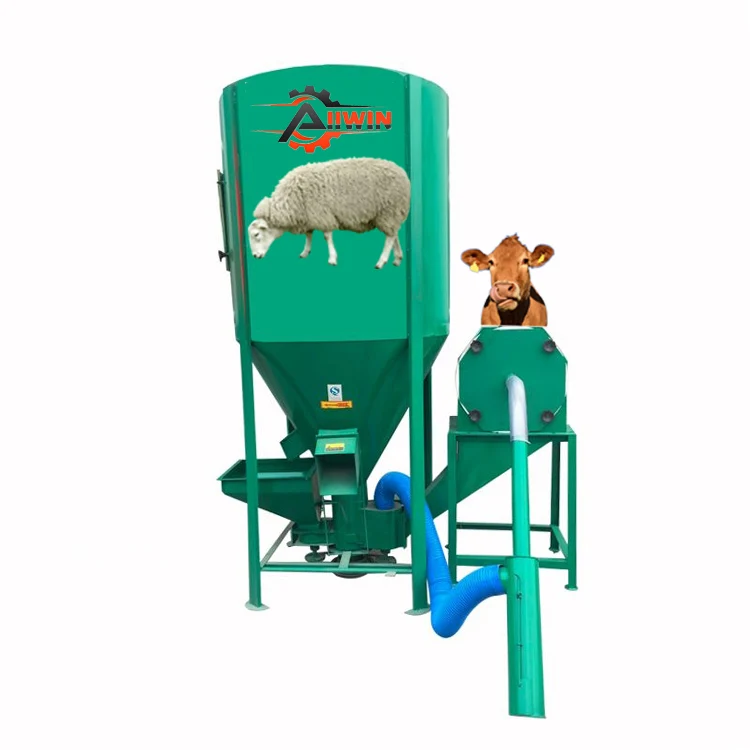 Combined Grain Crusher Vertical Feed Mixer/Self Suction Chicken Feed Mixing Machine for Grain Feed