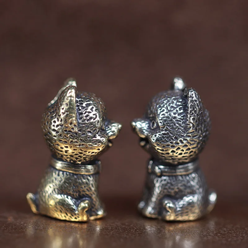 Cute Puppy Brass Knife Beads Animal Dog EDC Outdoor DIY Paracord Woven Lanyard Pendants Accessories Bracelets Charms Jewelry