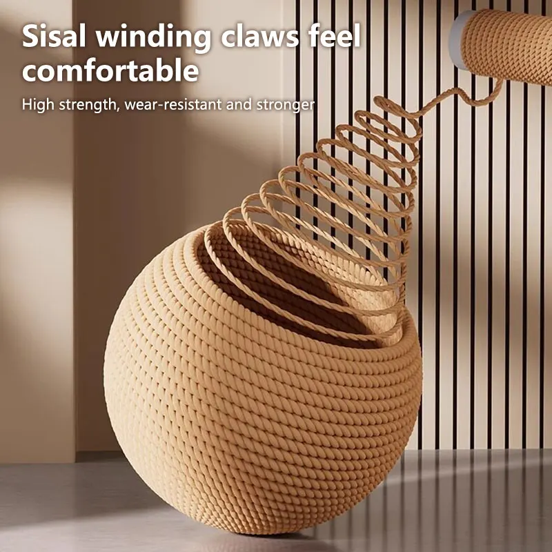 Interactive Sisal Cat Scratching Ball Toy For Kitten Teeth Cleaning Anti Bite Pet Supplies Sounding Toy 10CM  Super Big Cat Ball - view 3