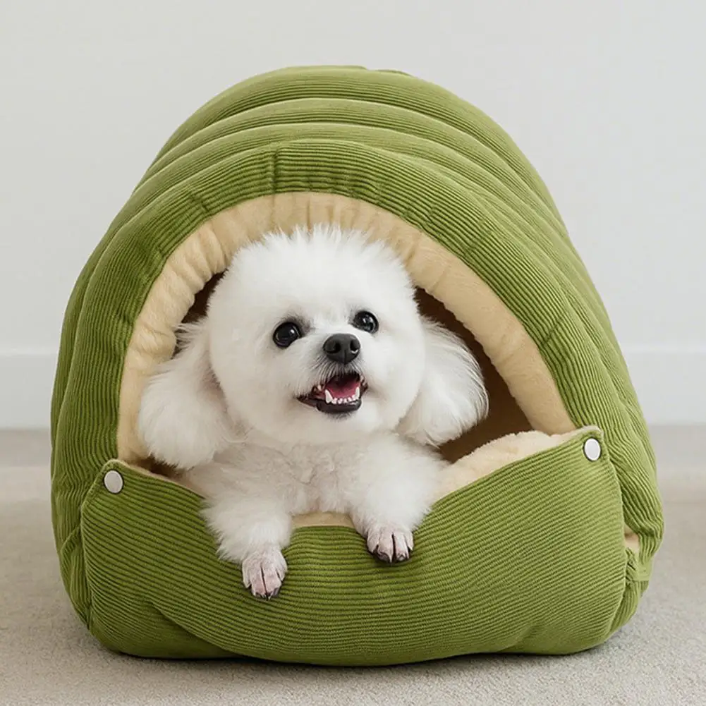 Pet House with Non-slip Base Washable Pet Bed for Dogs Cats Soft Fleece Cat Bed with Removable Washable Cover Cozy Cave