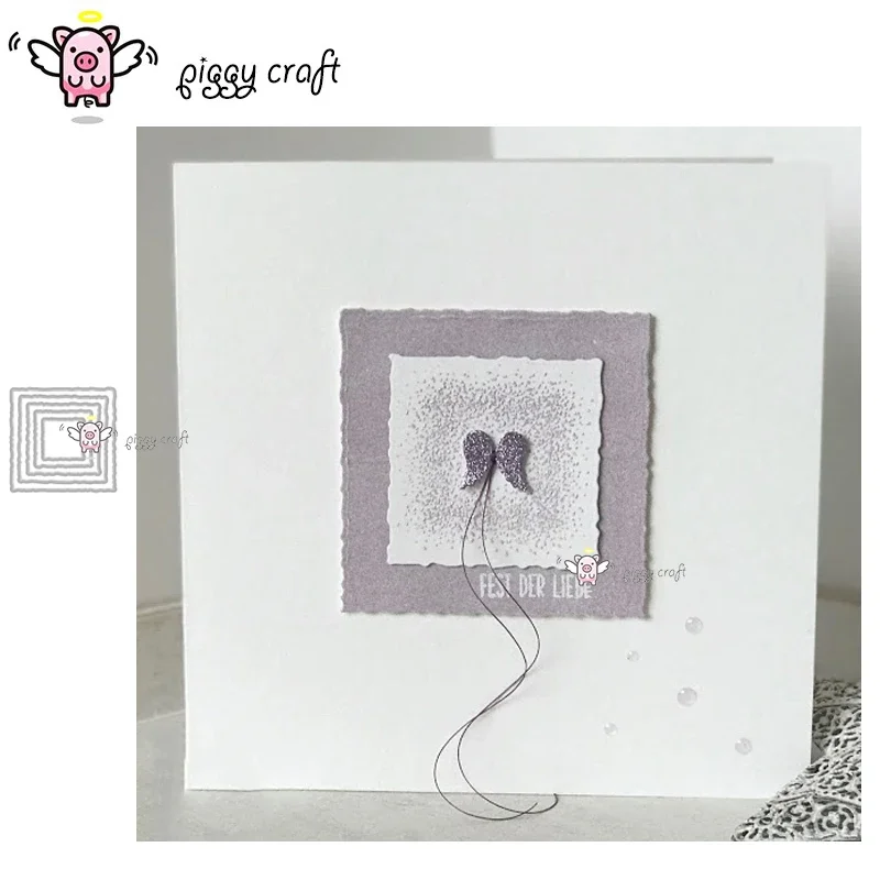 

Piggy Craft metal cutting dies cut die mold 5Pcs Irregular square frame Scrapbook paper craft knife mould blade punch stencils