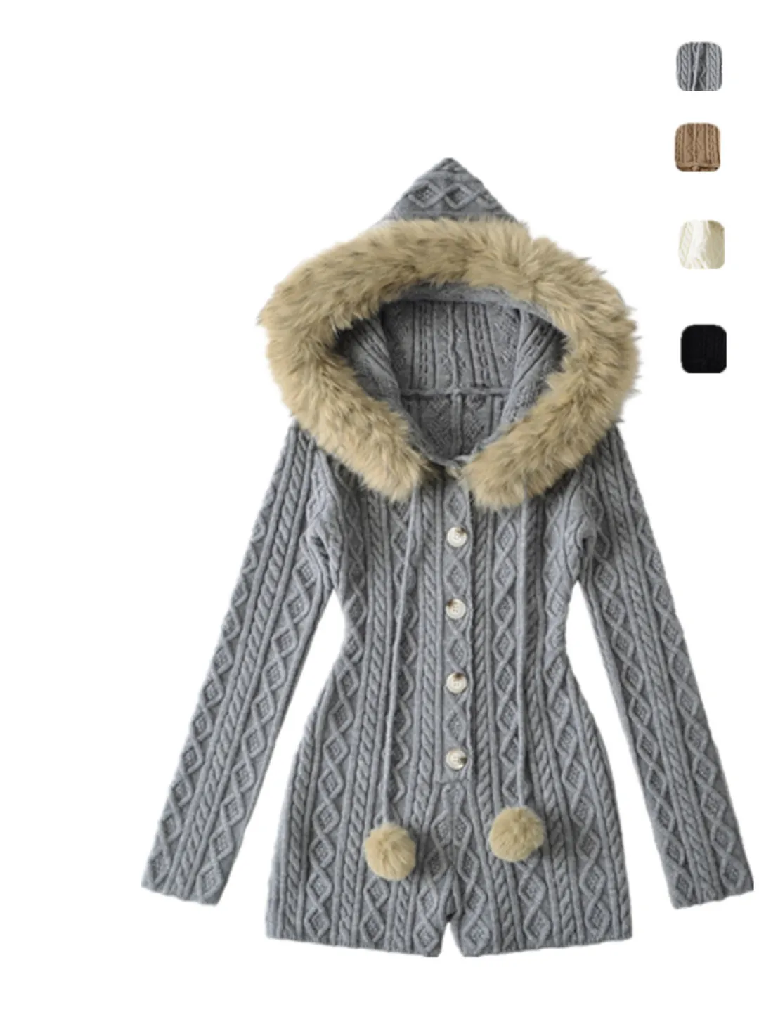 

Вязаное длинное боди American Sle Hot Girl с меховым воротником, брюки с высокой талией, модная уличная одежда для молодых женщин