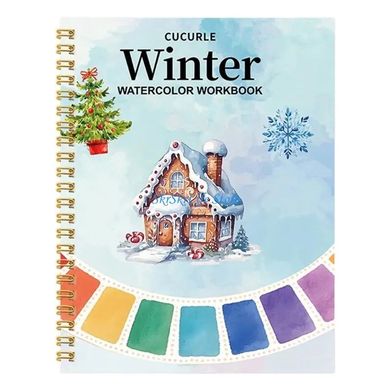 E65E Professional Watercolor Sketching Workbook Twin Wire Binding Watercolor Art Drawing Pad for Outdoor Sketching Painting