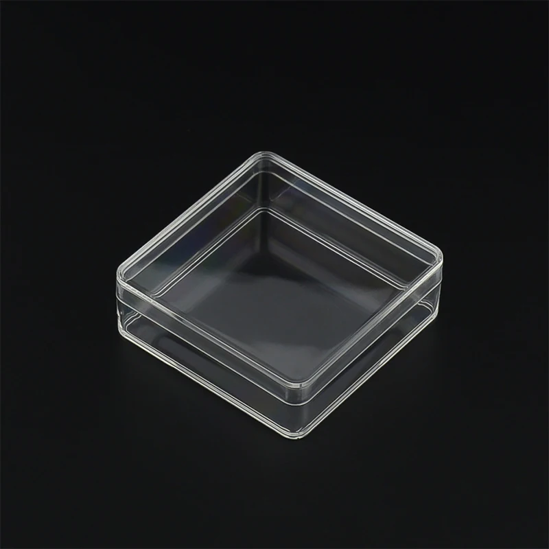 1pc 50ml Small Square Transparent PS Plastic Storage Box For Display Mini Case Container Jewelry Beads Crafts Packaging Box